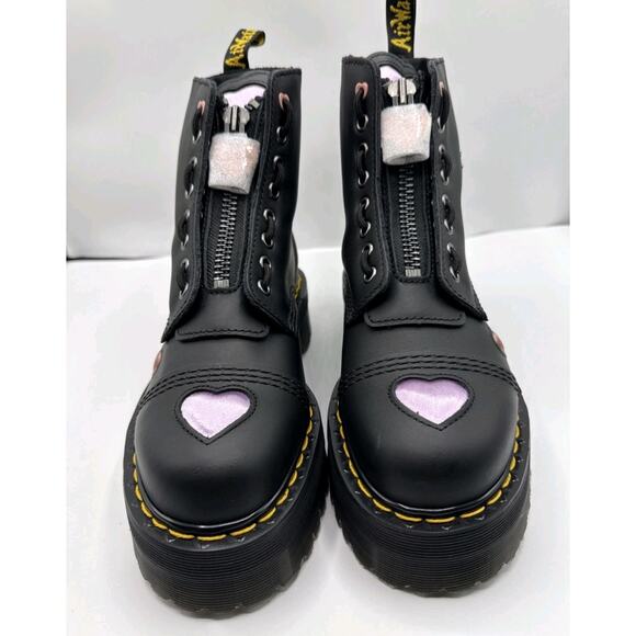 Dr Martens Womens Size 8 Sinclair Heart Platform Boots Zipper Laces Brand New - Picture 2 of 11